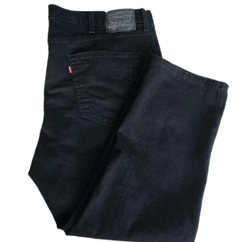 Levi's 541 Athletic Taper Jeans Mens 44x28 Black Stretch Denim 18757-0105